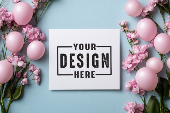 Birthday Card Mockup for Graphics and Product Mockups