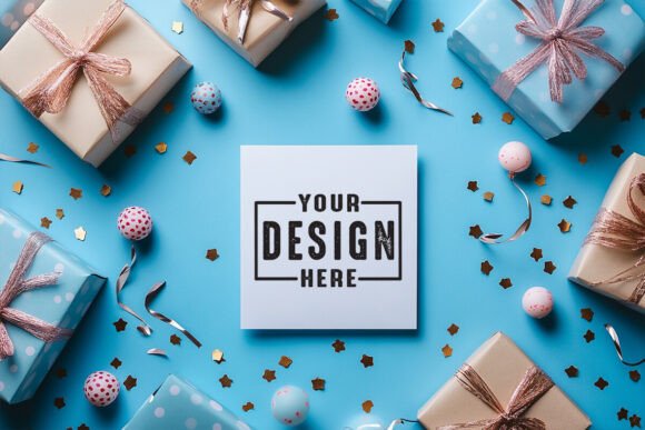 Birthday Invitation Card Mockup for Graphics and Product Mockups