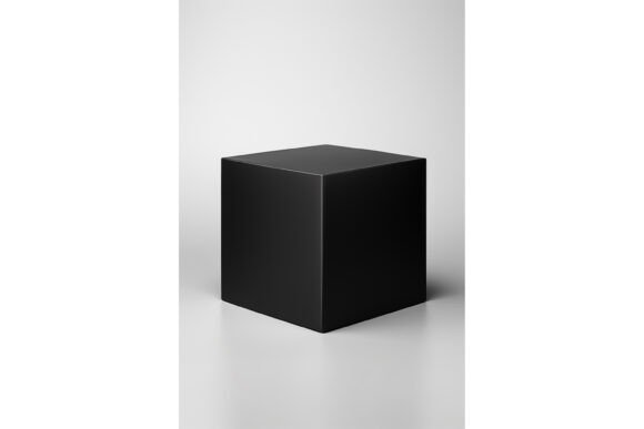 Black Square Cosmetic Paper Box Mockup for Product Mockups and Graphics