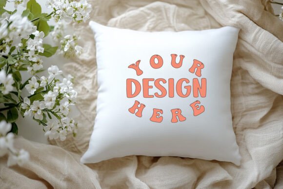 Blank Pillow Mockup for Product Mockups and Graphics