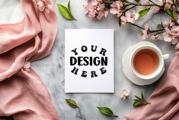 Boho Greeting Card Mockup for Graphics and Product Mockups