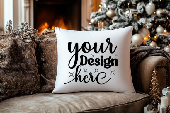 Christmas Pillow Mockup 2 for Product Mockups and Graphics