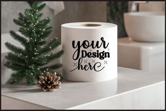 Christmas Toilet Roll Mockup 12: A Graphic Design Asset for Product Mockups
