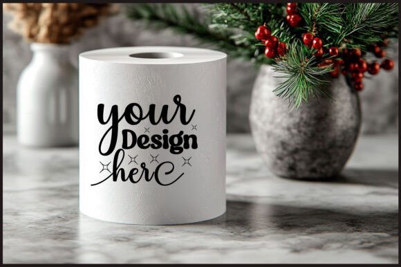 Christmas Toilet Roll Mockup 98 for Graphics and Product Mockups