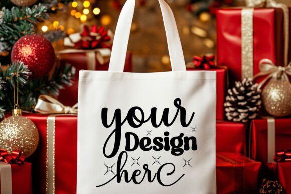 Christmas Tote Bag Mockup 10 - Graphics for Product Mockups