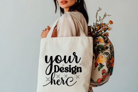 Christmas Tote Bag Mockup 115: A Graphic Design Asset for Product Mockups