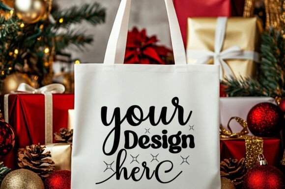 Christmas Tote Bag Mockup 13: A Versatile Graphic Design Asset for Product Mockups