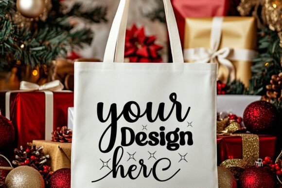 Christmas Tote Bag Mockup 71 – A Versatile Graphics Asset for Product Mockups
