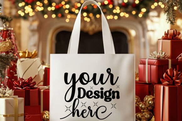 Christmas Tote Bag Mockup 94: A Product Mockup for Graphics