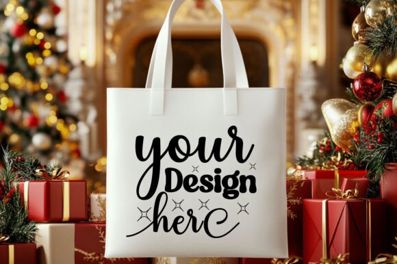 Christmas Tote Bag Mockup 96 - A Versatile Graphics Asset for Product Mockups