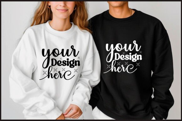 Gildan 18000 Couple Mockup 2 - A Graphic Product Mockup for Seasonal Content