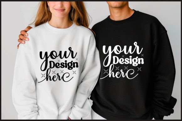 Gildan 18000 Couple Mockup 20 - A Festive Graphic Design Asset
