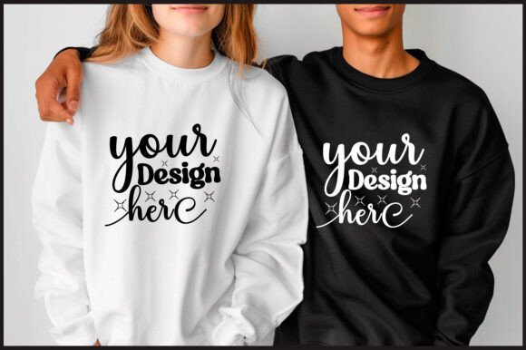Gildan 18000 Couple Mockup 24 for Product Mockups and Graphics