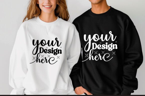 Gildan 18000 Couple Mockup 36 for Product Mockups and Graphics