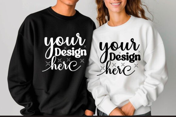 Gildan 18000 Couple Mockup 42 for Product Mockups and Graphics
