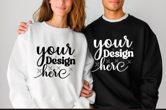Gildan 18000 Couple Mockup 43 for Product Mockups and Graphics