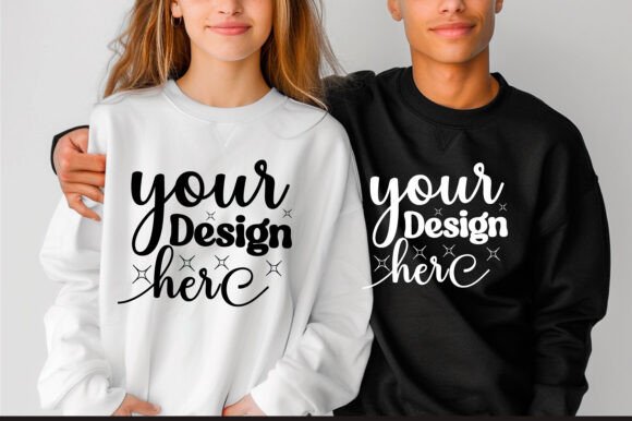Gildan 18000 Couple Mockup 46 – A Festive Graphic Asset for Product Mockups