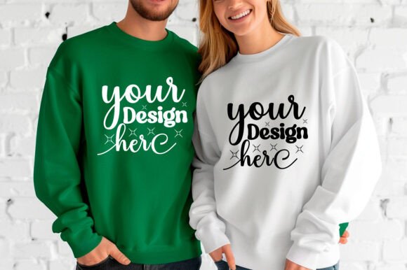 Gildan 18000 Couple Mockup 50 for Product Mockups and Graphics
