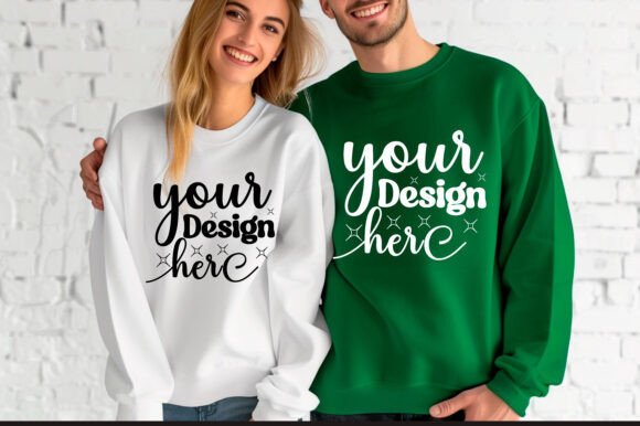 Gildan 18000 Couple Mockup 61 for Product Mockups and Graphics