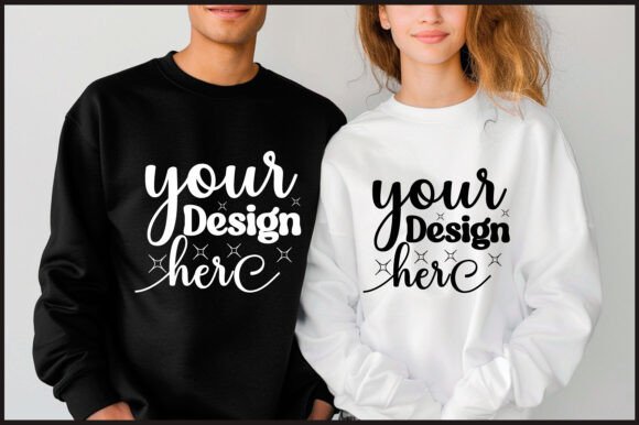 Gildan 18000 Couple Mockup 9 for Product Mockups and Graphics