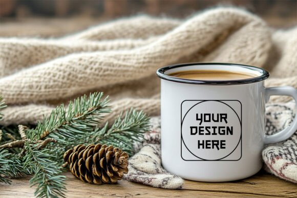 Happy New Year Coffee Mug Mockup for Product Mockups and Graphics