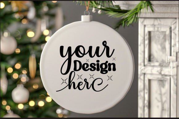 Round Christmas Ornament Mockup 34 for Product Mockups and Graphics