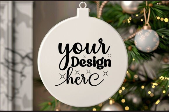 Round Christmas Ornament Mockup 37 for Product Mockups and Graphics