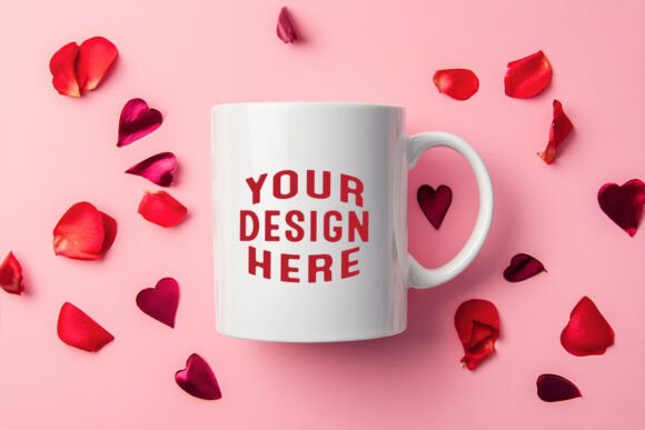 Valentines Coffee Mug Mockup for Product Mockups and Graphics